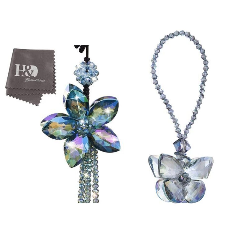 8400 Crystal Car Key Charm Pendants Mirror Hanging Ornaments Gift